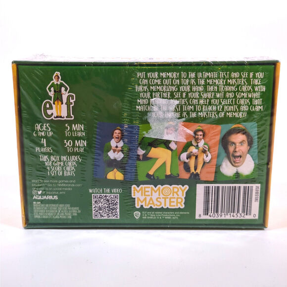 ELF The Movie Memory Master New Will Ferrell on Box Christmas Card Game New - Picture 2 of 3